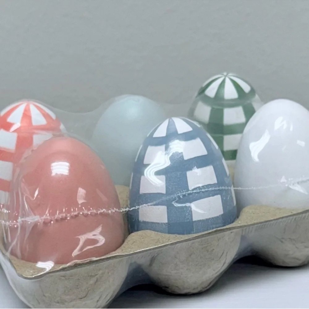 3 for $15 SALE Target Bullseye Set of 6 Wooden Eggs, Spring or Easter Decor, New